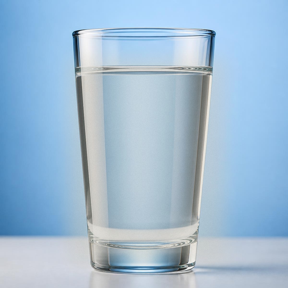 Vaso con agua con apariencia turbia antes del tratamiento